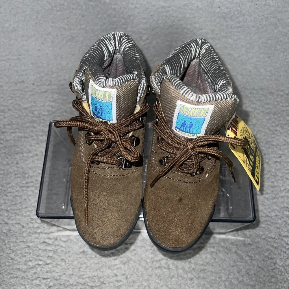 NWT Tecnica Trekking Boots Youth Sz 11‎ Brown Suede Leather Ankle Hiking VTG